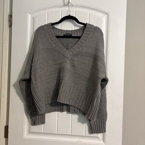 Olivaceous Grey V-Neck Sweater
